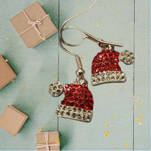 New Cute Santa Hat Earrings - Picture 6 of 6